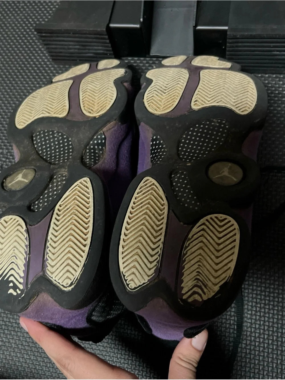 Jordan Kids Black and Purple High-Top Sneakers